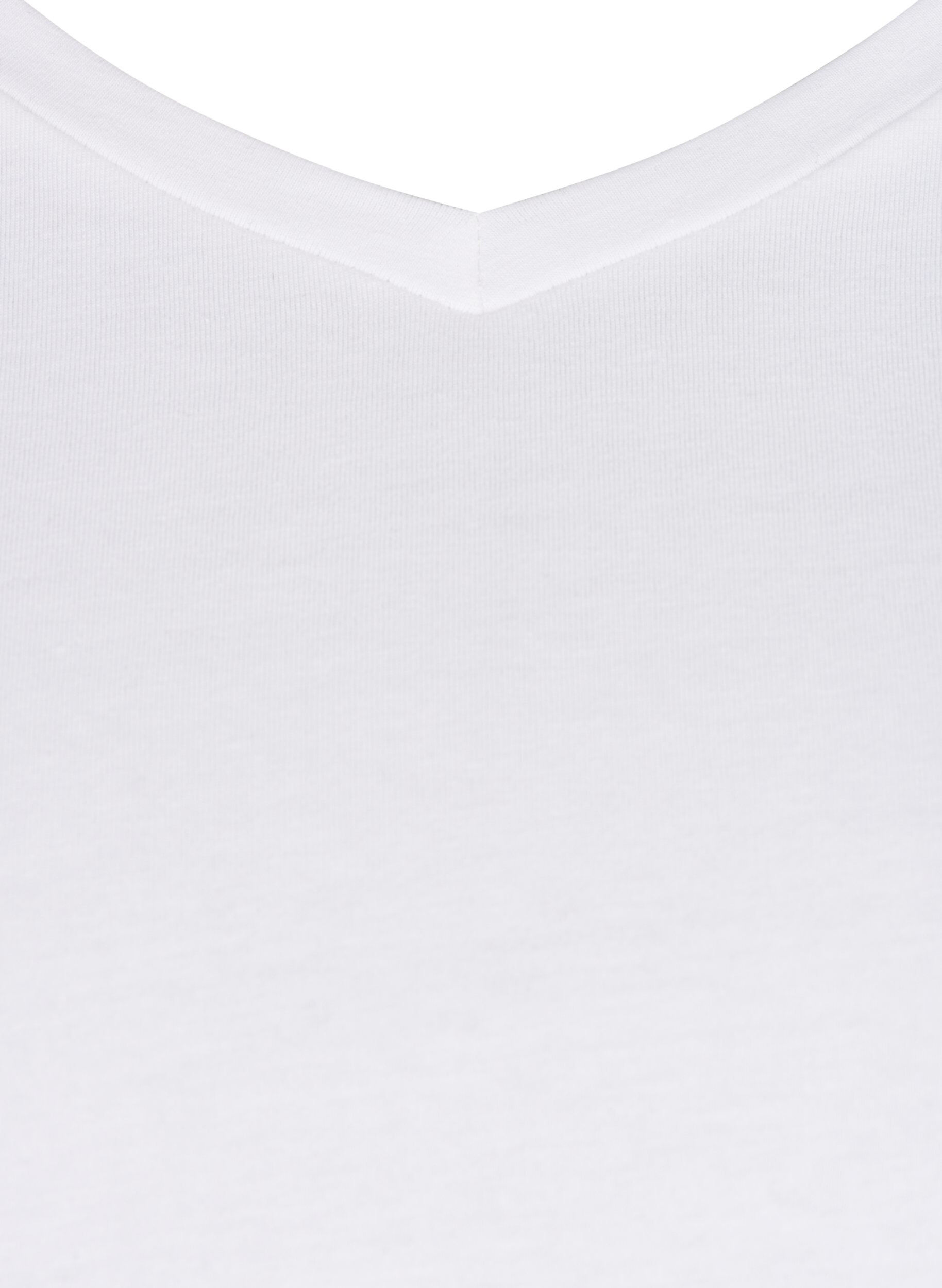 ZizziYksiv&auml;rinen perus t-paita puuvillasta, Valkoinen, Packshot image number 2