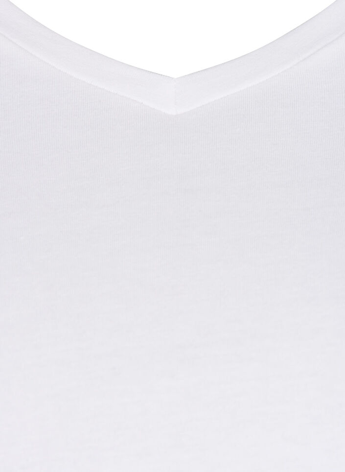 Yksiv&auml;rinen perus t-paita puuvillasta, Valkoinen, Packshot image number 2