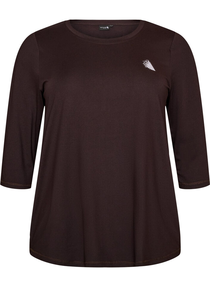 Treenipusero 3/4-hihoilla, Brown, Packshot image number 0