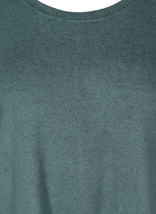 Meleerattu pusero säädettävällä helmalla, Balsam Green Mel , Packshot image number 2