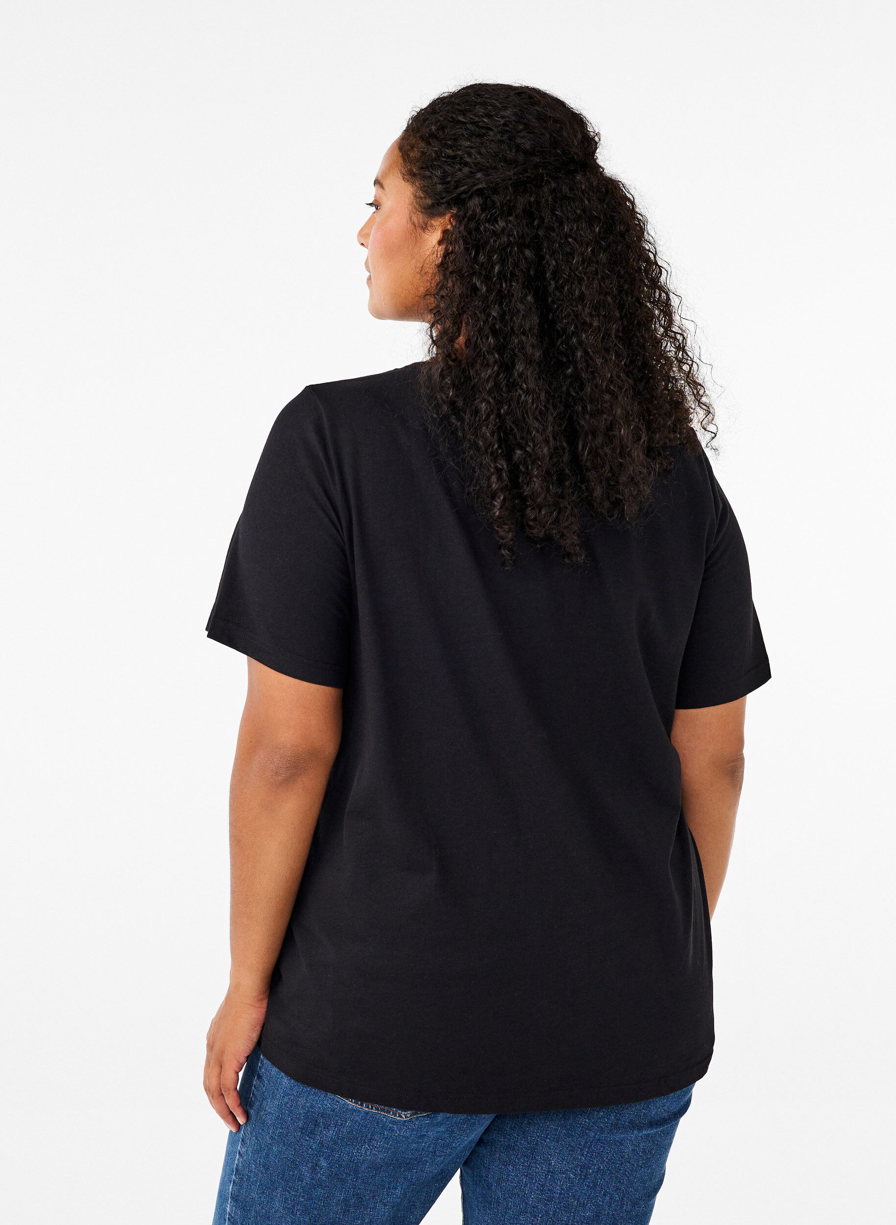 Zizzi FLASH - T-paita printill&auml;, Musta, Model image number 2