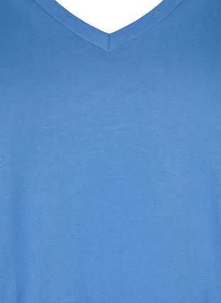 T-paita ekologisesta puuvillasta v-aukolla, Ultramarine, Packshot image number 2