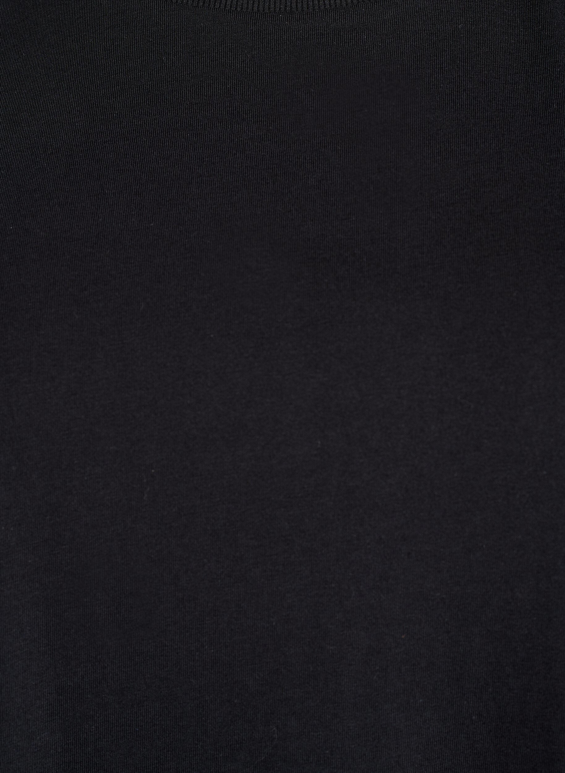 Zizzi Perus puuvilla-T-paita olkatoppauksilla, Musta, Packshot image number 2