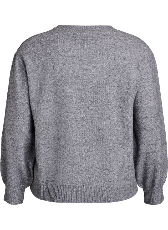 Neulepusero nappiyksityiskohdalla, Harmaa, Packshot image number 1
