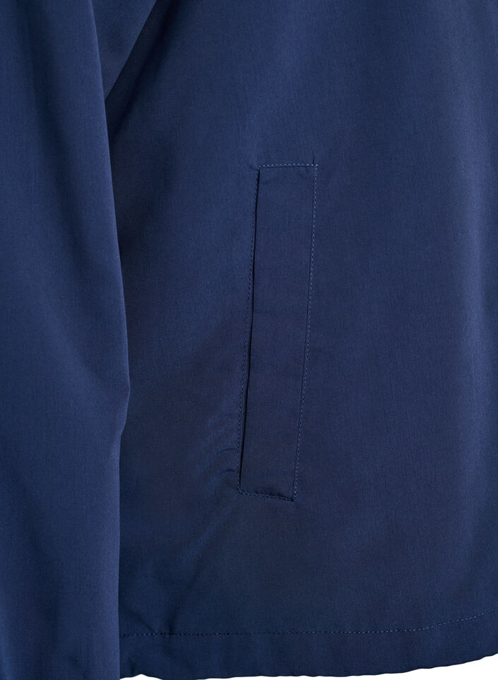 Kevyt takki hupulla ja vetoketjulla, Sininen, Packshot image number 3