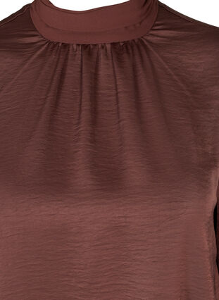 Korkeakauluksinen paita puhvihihoilla, Brown Ass, Packshot image number 2