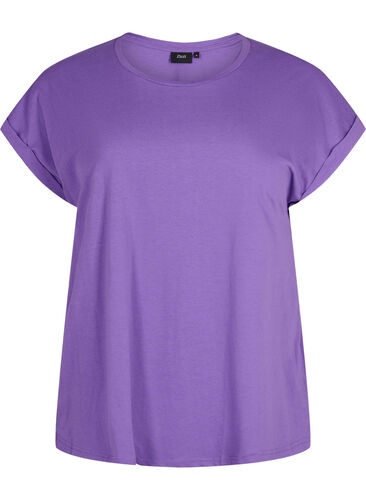 Lyhythihainen t-paita puuvillasekoitteesta, Deep Lavender, Packshot image number 0