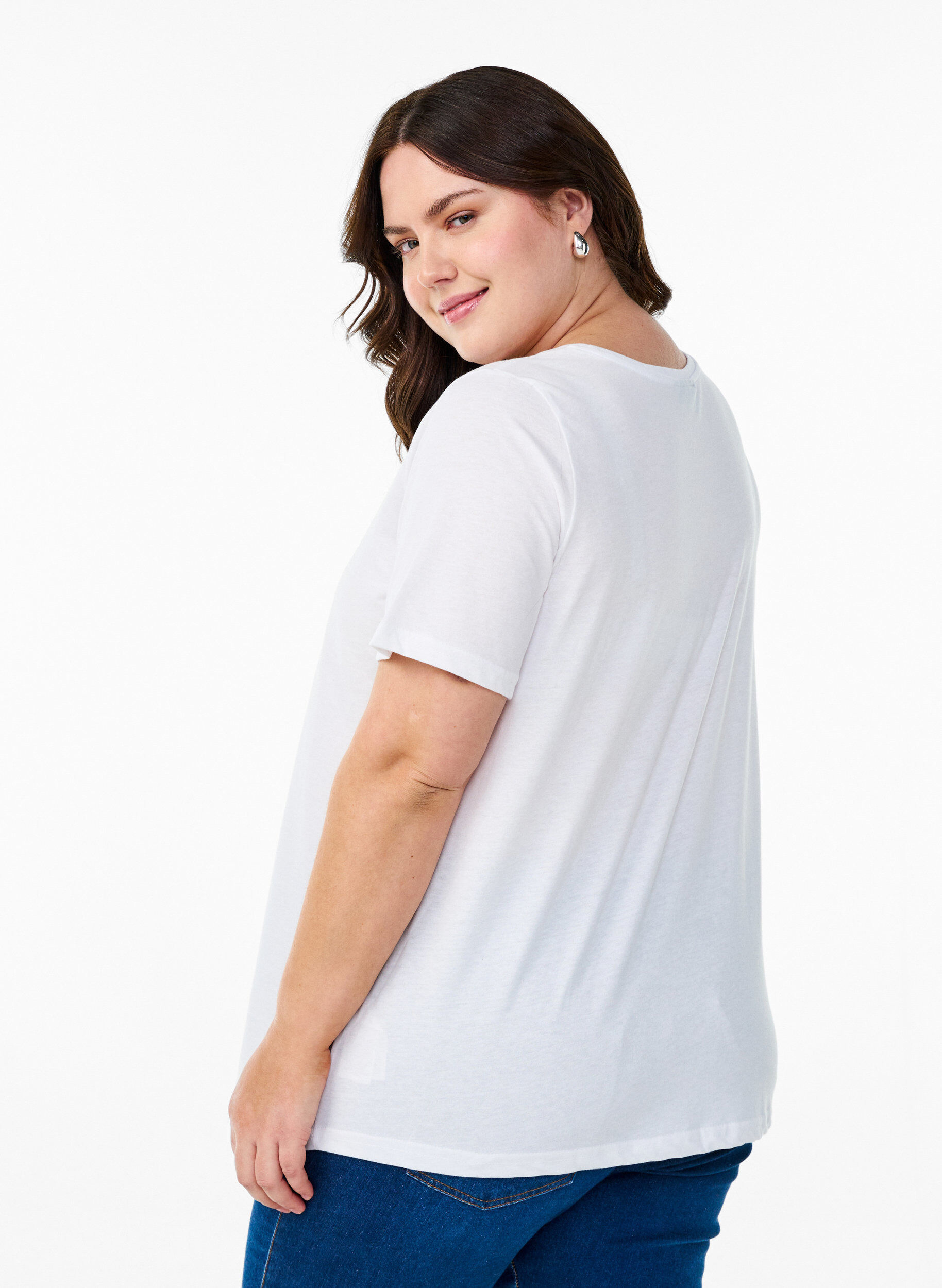 Zizzi FLASH - T-paita printill&auml;, Valkoinen, Model image number 2