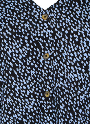 Viskoosipusero kuosilla ja napeilla, Blue Dot, Packshot image number 2