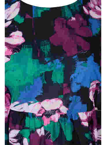 Viskoosinen tunika kukkakuosilla, Black Flower AOP, Packshot image number 2