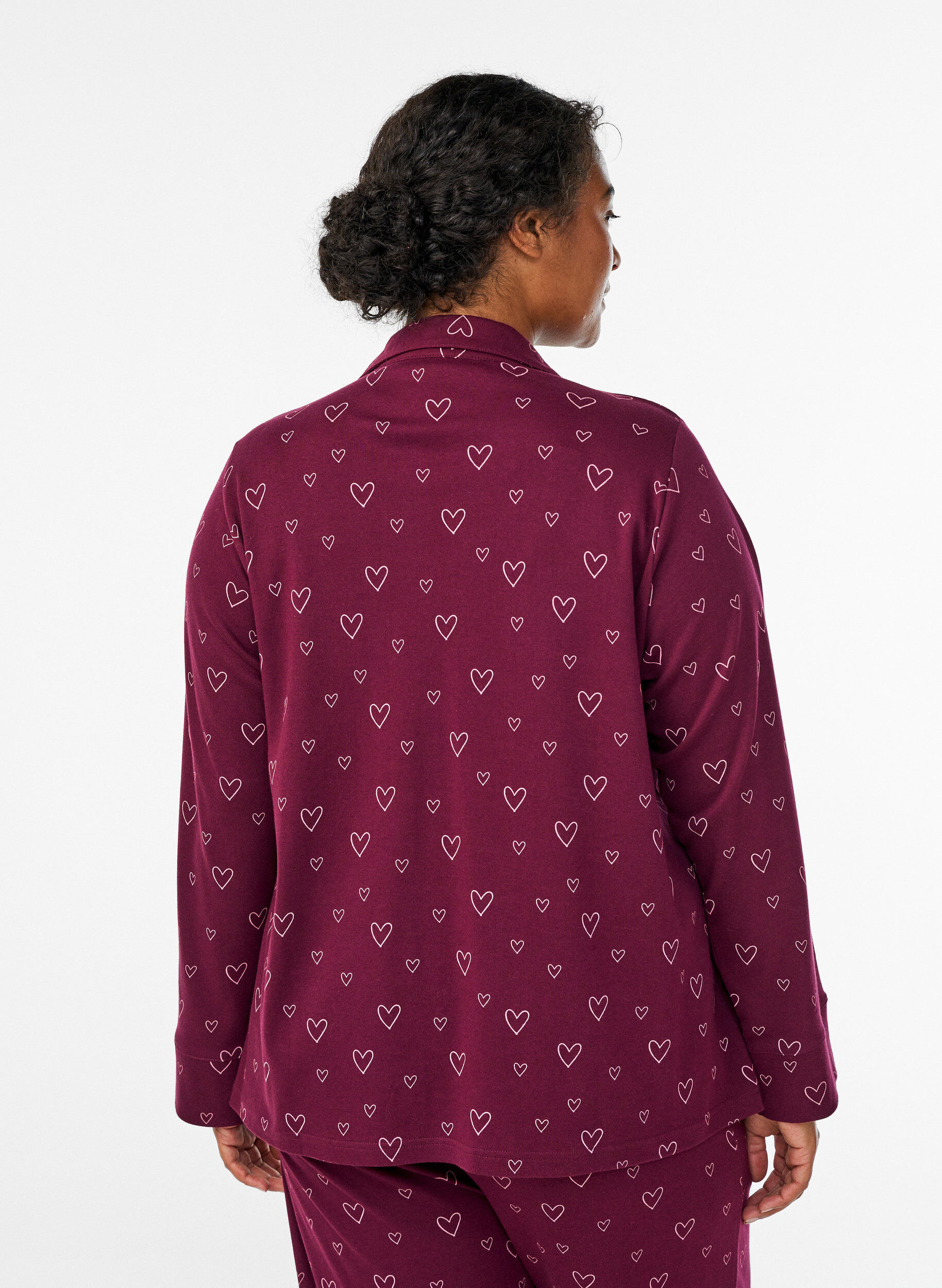 ZizziPuuvillainen pyjamapaita rintataskulla, Punainen, Model image number 2
