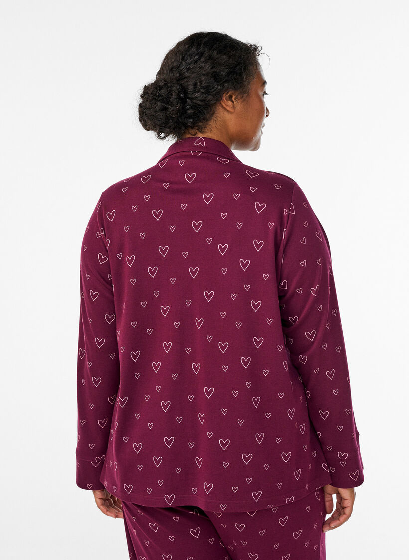 Puuvillainen pyjamapaita rintataskulla, Punainen, Model