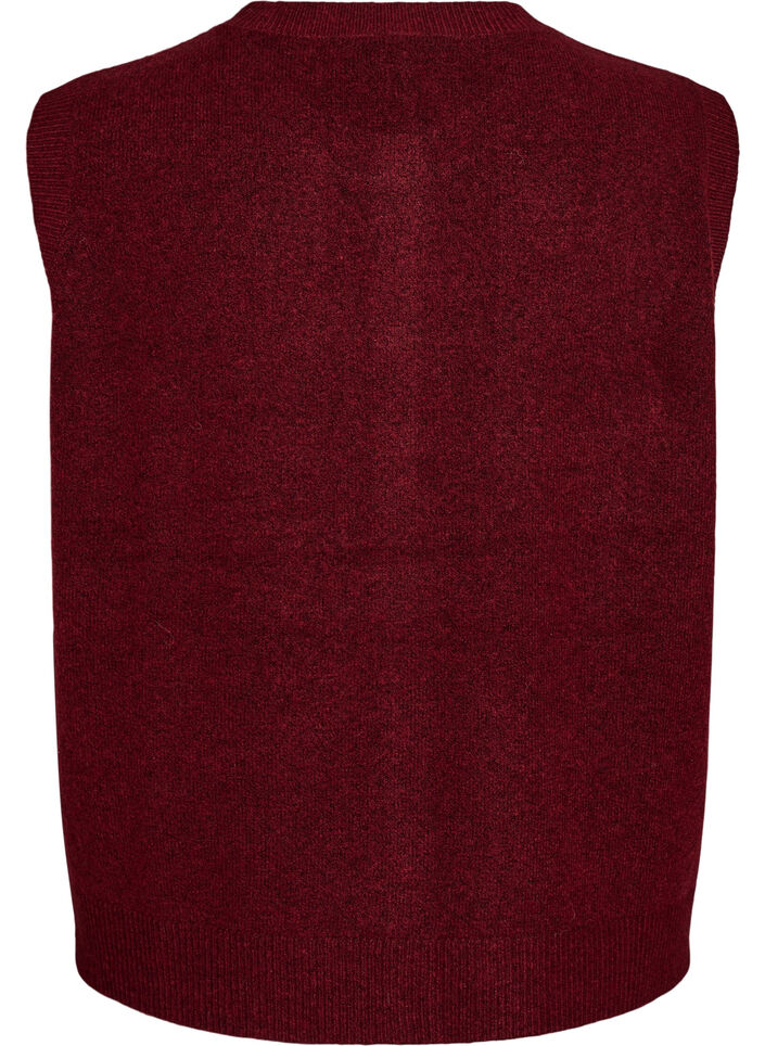 Neuleliivi koristeellisilla napeilla, Tumma Bordeaux, Packshot image number 1