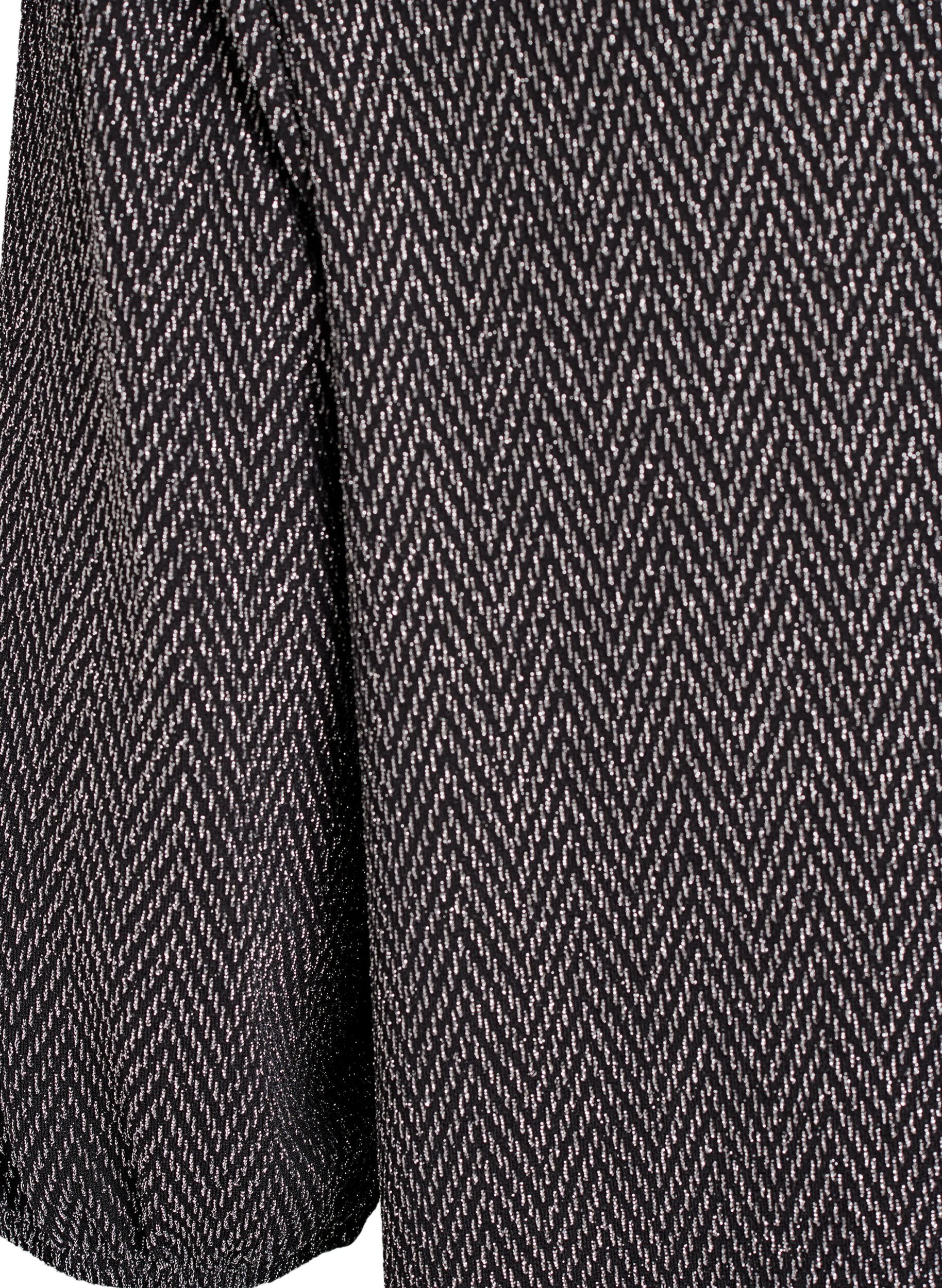 Zizzi Paljettipusero kimallekuviolla ja 3/4-hihat, Musta, Packshot image number 3