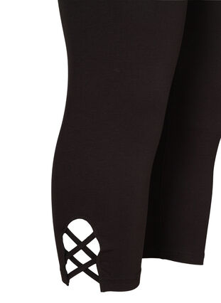 3/4-pituiset legginssit viskoosisekoitteesta, Black, Packshot image number 3