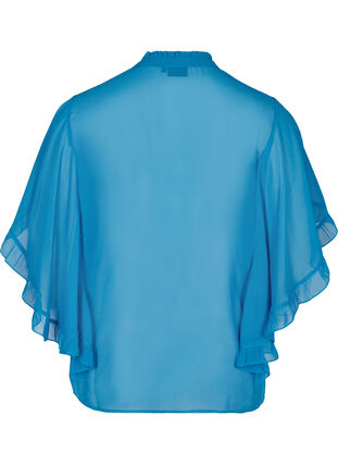 Lyhythihainen paita röyhelöyksityiskohdilla, Blue ASS, Packshot image number 1