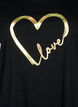 Puuvillainen T-paita printillä, Black w. Gold Love, Packshot image number 2