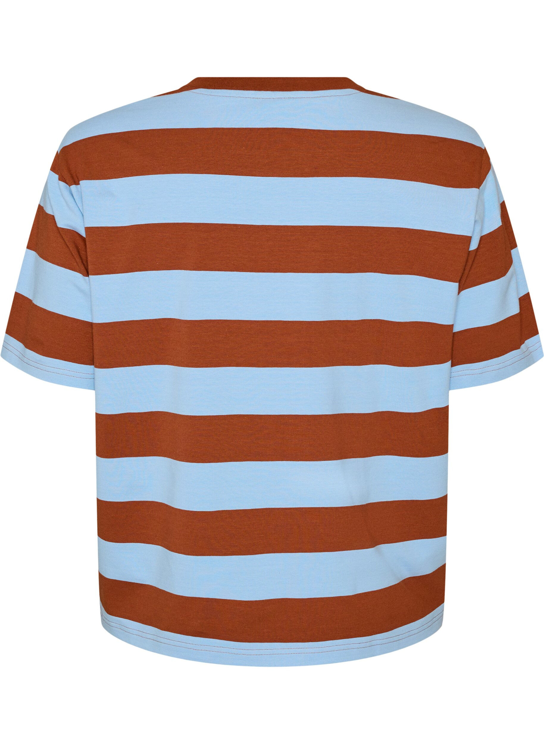 ZizziYlisuuri T-paita raidoilla ja 1/2-hihoilla, Sininen, Packshot image number 1