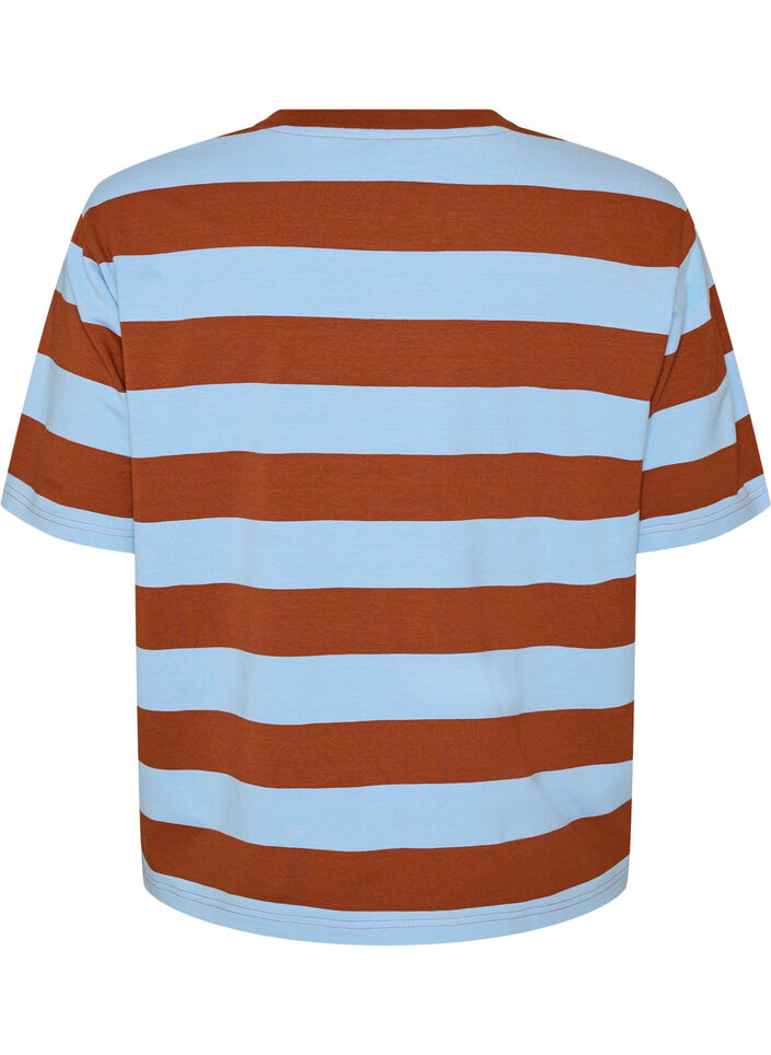 Ylisuuri T-paita raidoilla ja 1/2-hihoilla, Sininen, Packshot image number 1