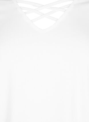 T-paita v-pääntiellä ja yksityiskohdalla, Warm Off-white, Packshot image number 2