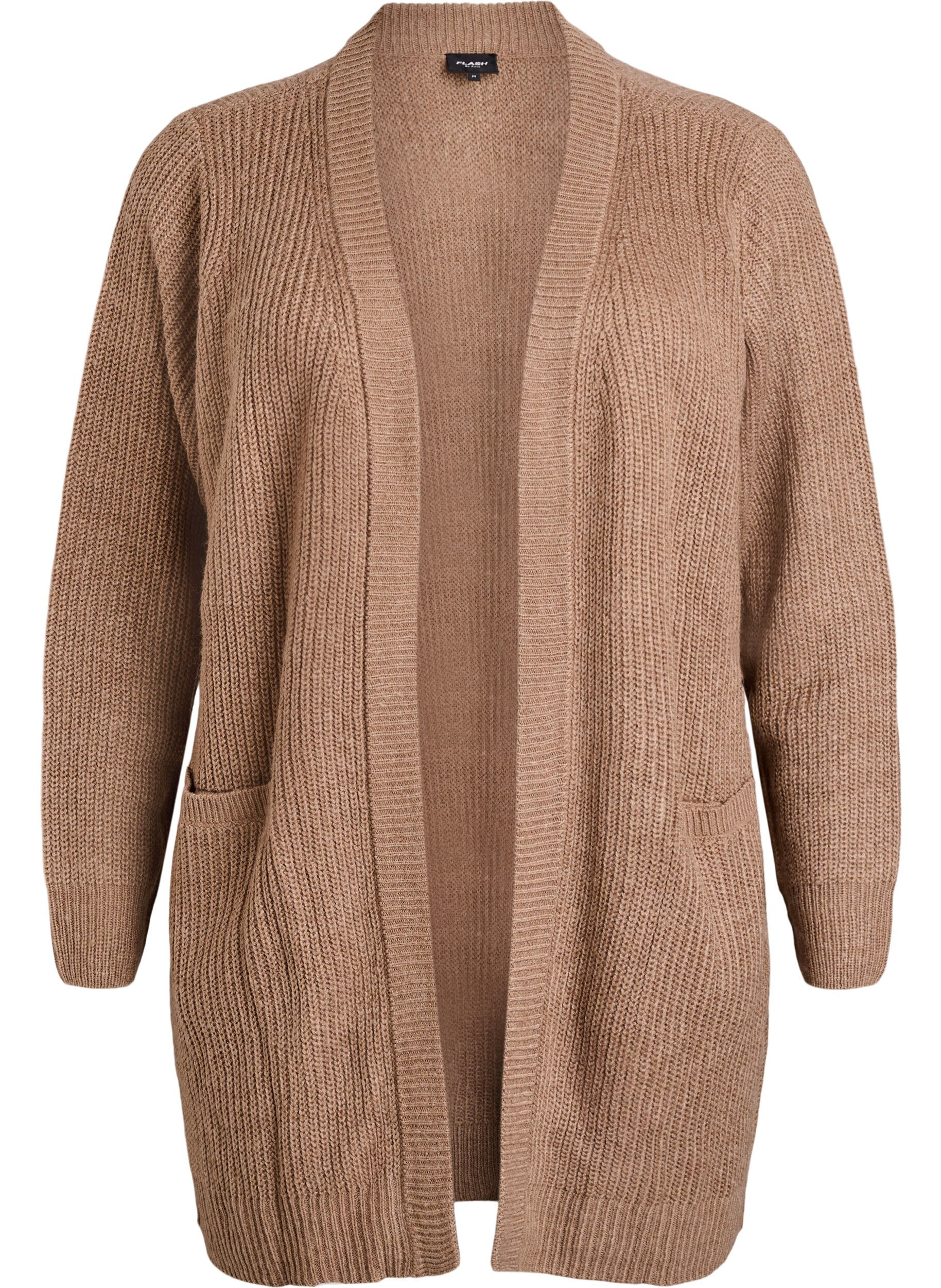 FLASH - Pitk&auml; ribbineuletakki taskuilla