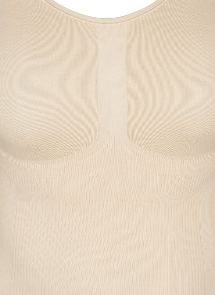 Shapewear-toppi leveill&auml; olkaimilla, Beige, Packshot image number 2