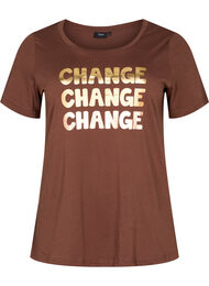 Puuvillainen t-paita lyhyillä hihoilla, Chestnut Change