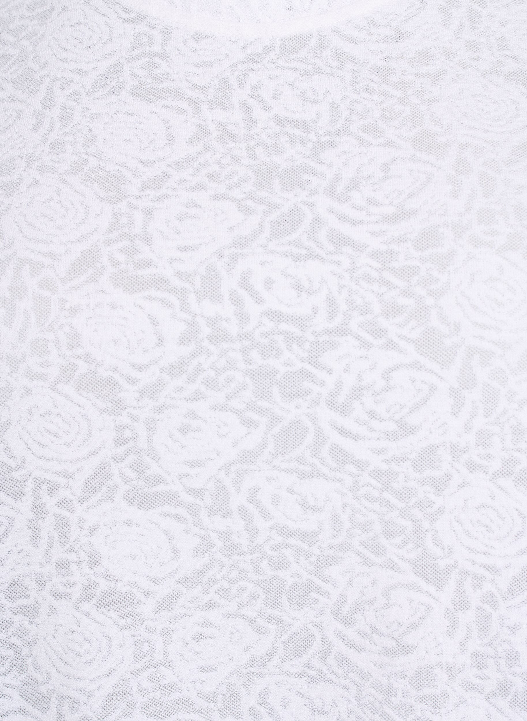 Zizzi Ruusukuvioitu lyhythihainen pusero, Valkoinen, Packshot image number 2