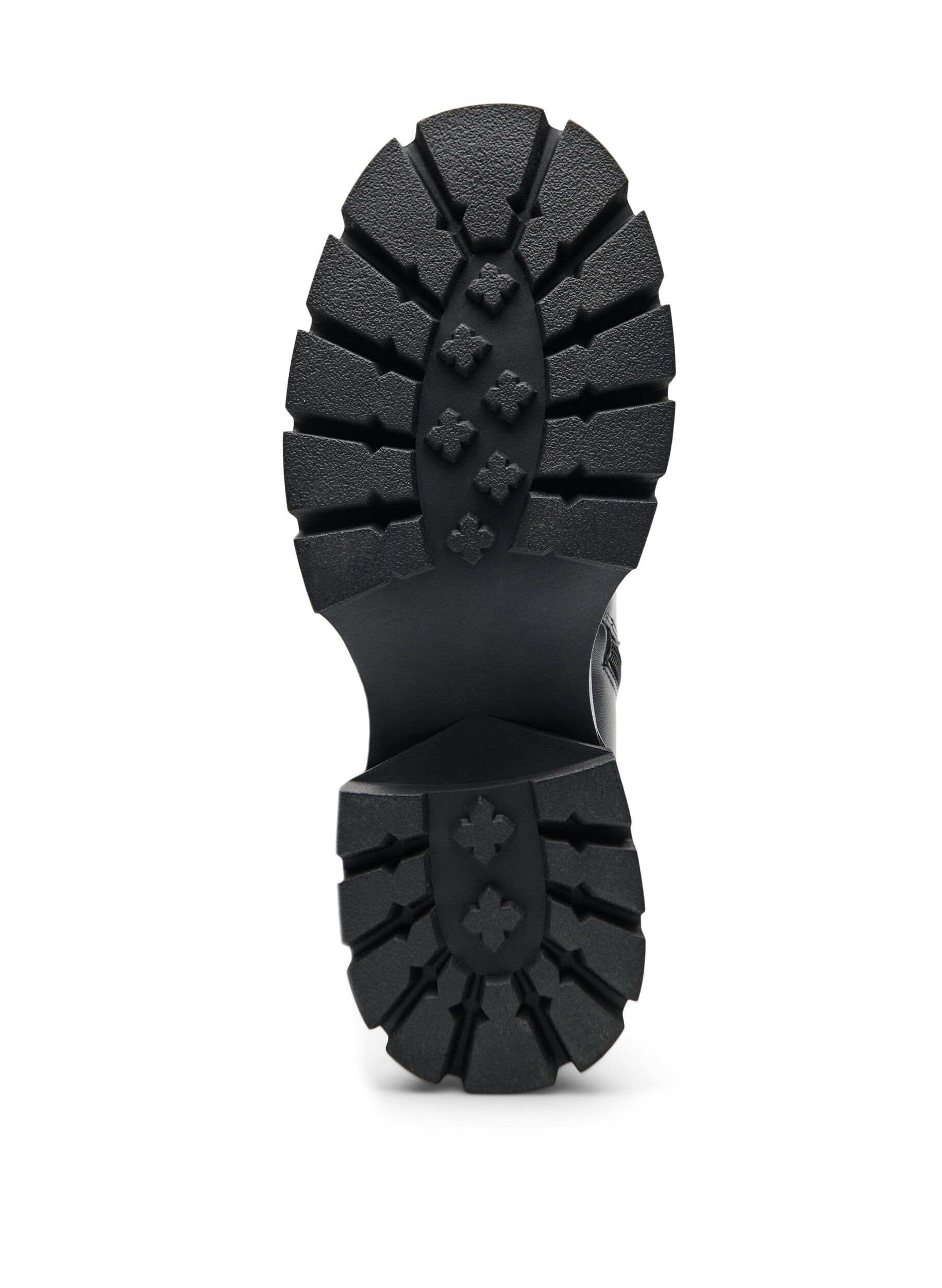 ZizziPitk&auml;t saappaat tekonahasta paksulla pohjalla, Musta, Packshot image number 4
