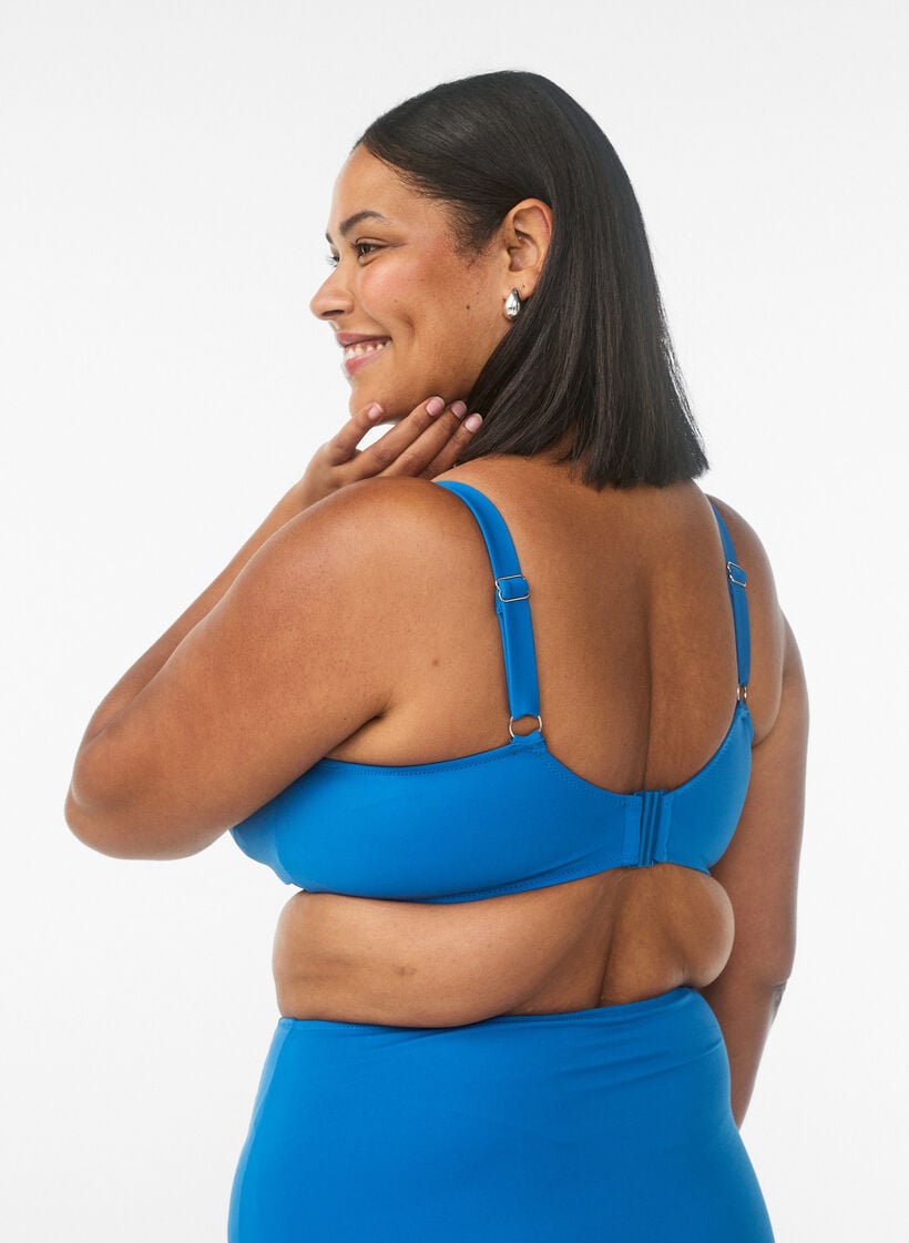 Bikiniliivit, joissa on kaarituet ja laskostus, Sininen, Model image number 2