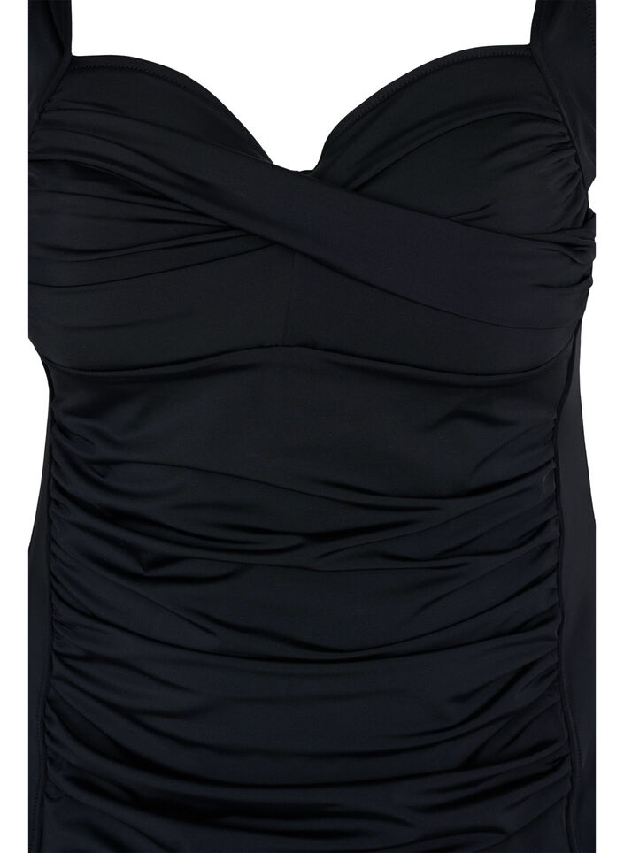 Laskostettu tankini, Musta, Packshot image number 2