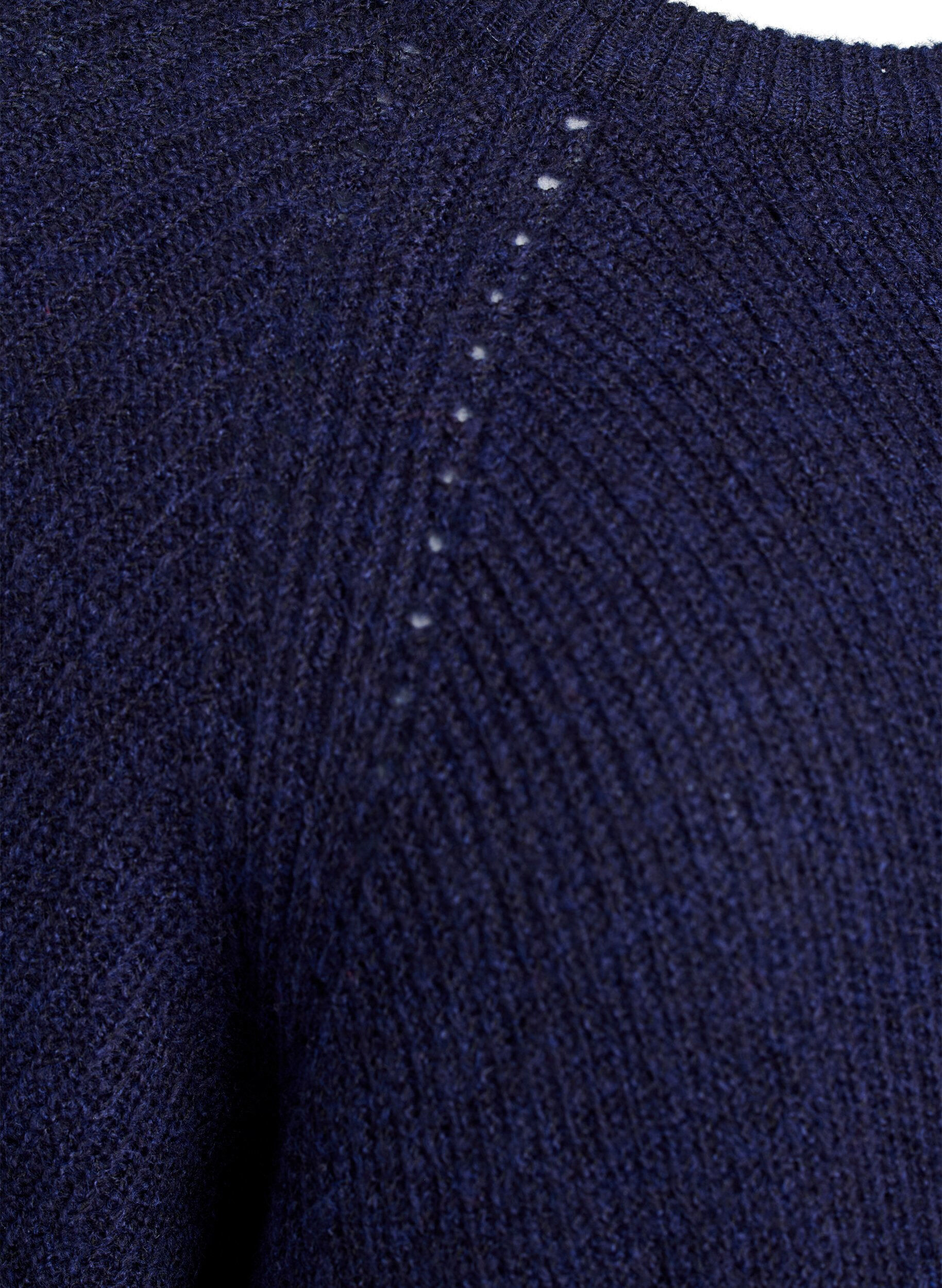ZizziRibattu neule, 3/4-hihat, Sininen, Packshot image number 3
