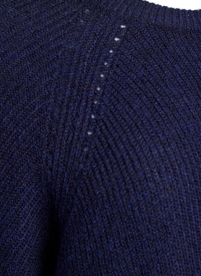Ribattu neule, 3/4-hihat, Sininen, Packshot image number 3
