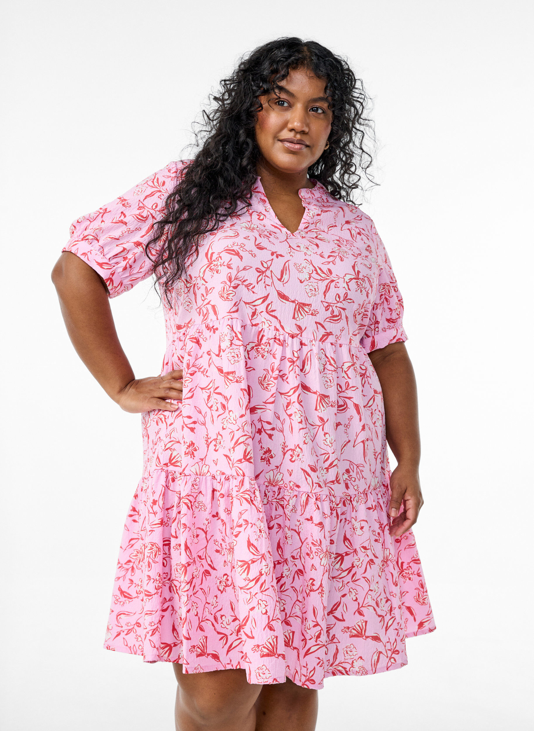 ZizziLyhyt A-linjainen mekko, Violetti, Model image number 0