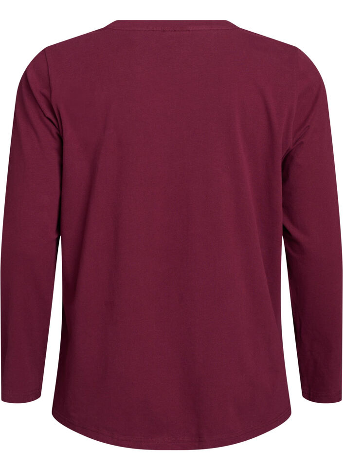 Perus jersey-paita, jossa pitk&auml;t hihat, Tumma Bordeaux, Packshot image number 1