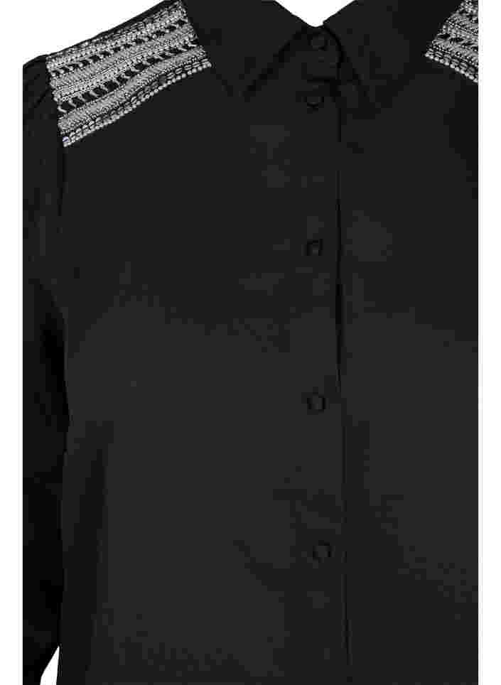 Pitkä paita helmiyksityiskohdilla, Black, Packshot image number 2