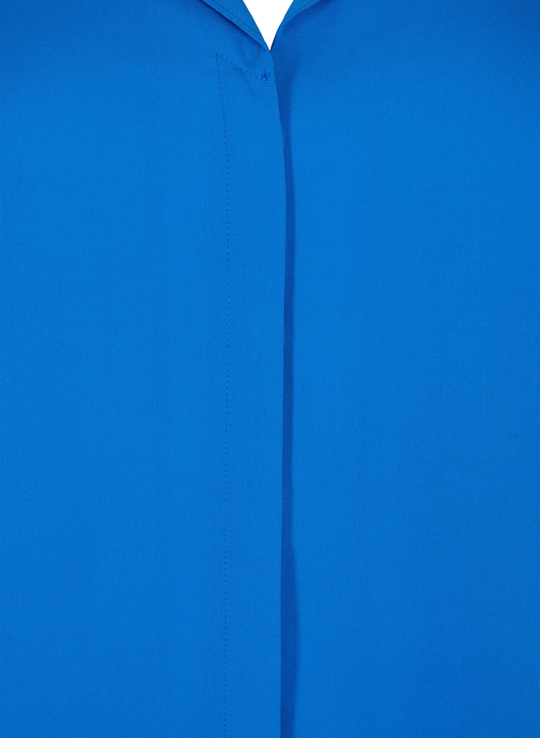 Zizzi Yksiv&auml;rinen paita v-p&auml;&auml;ntiell&auml;, Princess Blue, Packshot image number 2