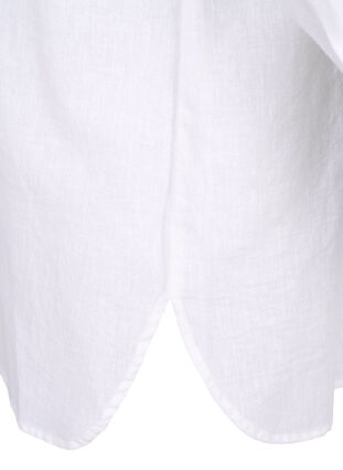 Pitkä paita pellavasta ja puuvillasta, Bright White, Packshot image number 3