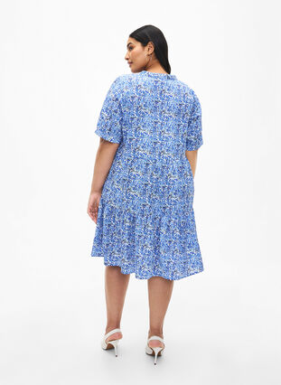 FLASH – A-linjainen mekko painatuksella, White Blue AOP, Model image number 1