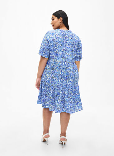 FLASH – A-linjainen mekko painatuksella, White Blue AOP, Model image number 1