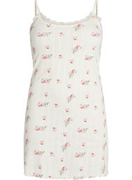 Y&ouml;paita ohuilla olkaimilla ja kohokuvioitu kuviointi, Vanilja