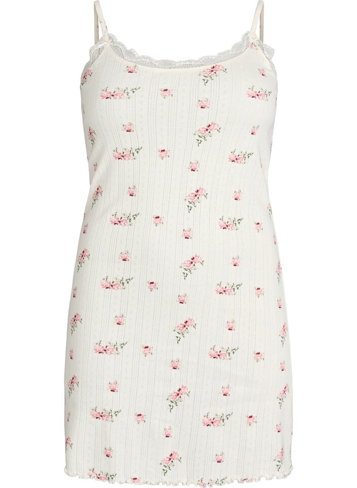 Y&ouml;paita ohuilla olkaimilla ja kohokuvioitu kuviointi, Vanilja, Packshot