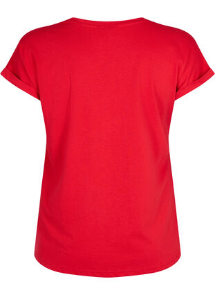 Lyhythihainen puuvillasekoitteinen T-paita, Tango Red, Packshot image number 1