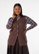 Hihaton neuleliivi koristeellisilla napeilla, Ruskea, Model image number 0