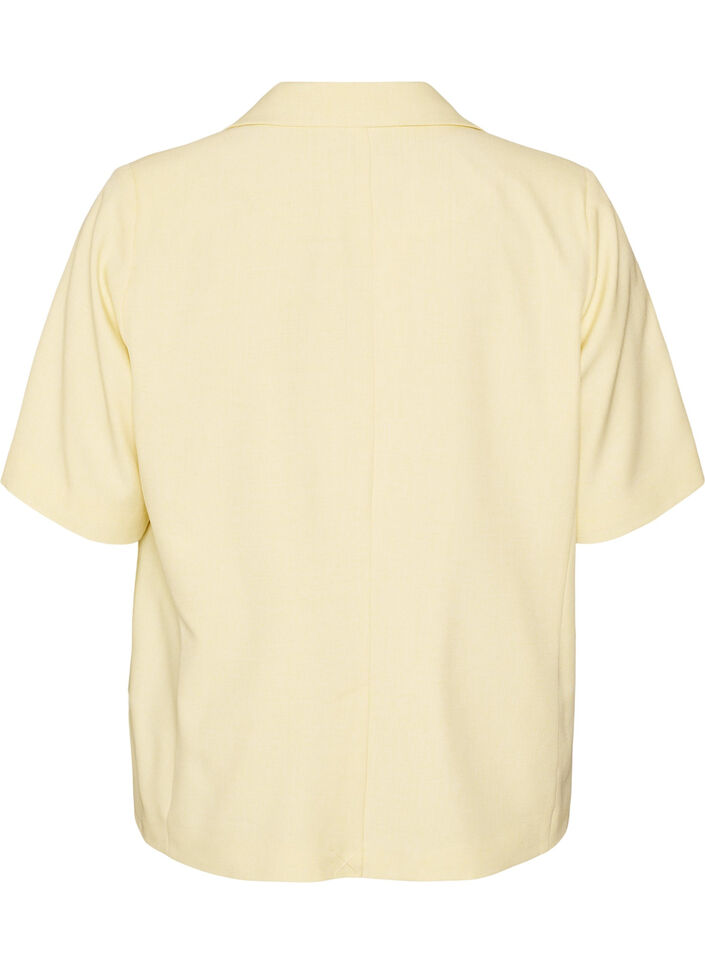 Bleiseri lyhyill&auml; hihoilla ja kaulusk&auml;&auml;nteill&auml;, Keltainen, Packshot image number 1