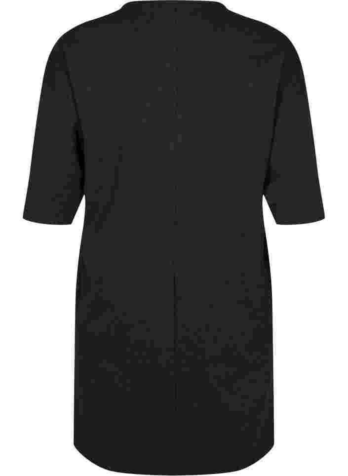 Meleerattu mekko 3/4-hihoilla ja v-pääntiellä, Dark Grey Mel., Packshot image number 1