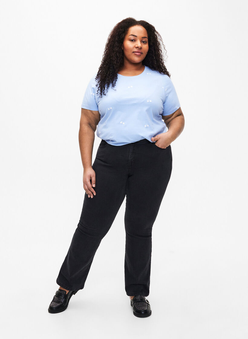 Luomupuuvillasta valmistettu T-paita ruseteilla., Serenity W. Bow Emb., Model image number 2