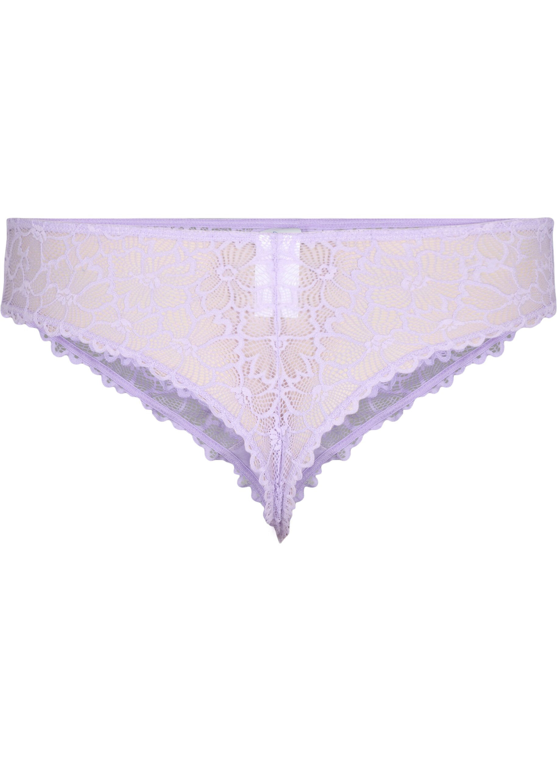 ZizziKukkapitsiset stringit normaalilla vy&ouml;t&auml;r&ouml;ll&auml;, Violetti, Packshot image number 1