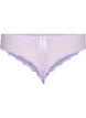 Kukkapitsiset stringit normaalilla vy&ouml;t&auml;r&ouml;ll&auml;, Violetti, Packshot image number 1