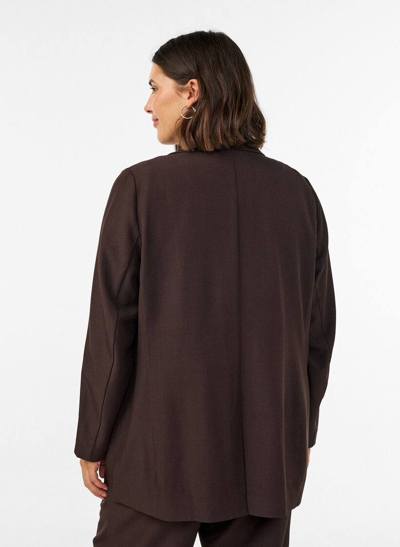 Bleiseri taskuilla ja halkioilla, Ruskea, Model image number 2